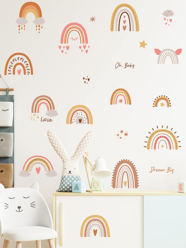 Hình dán tường mô hình cầu vồng dành cho trẻ em - Nhiều màu - Xem 3