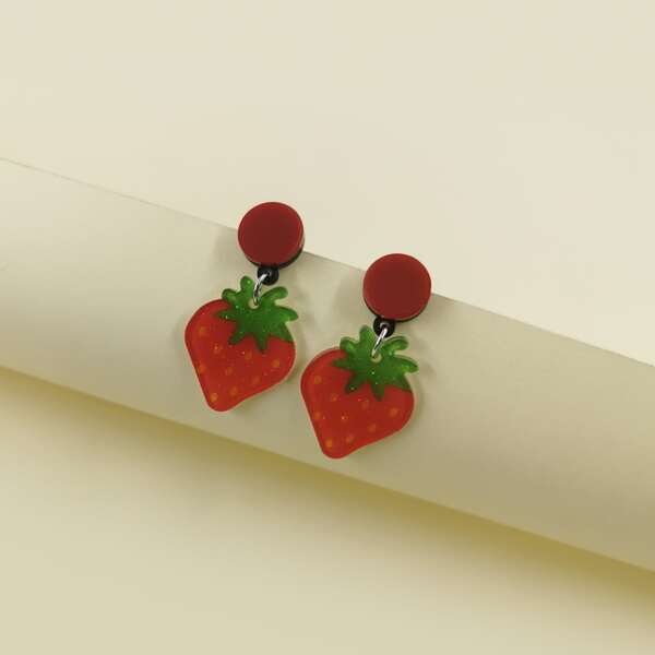 

Strawberry Drop Earrings, Multicolor