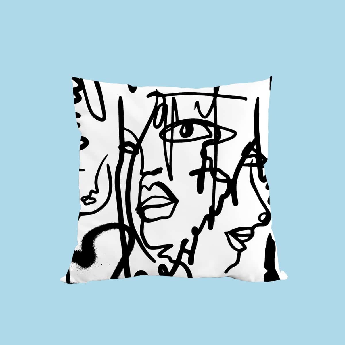 

Graffiti Cushion Cover Without Filler, Black and white