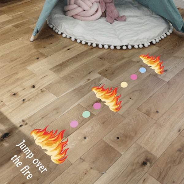 

Kids Fire Pattern Jumping Floor Stickers, Multicolor