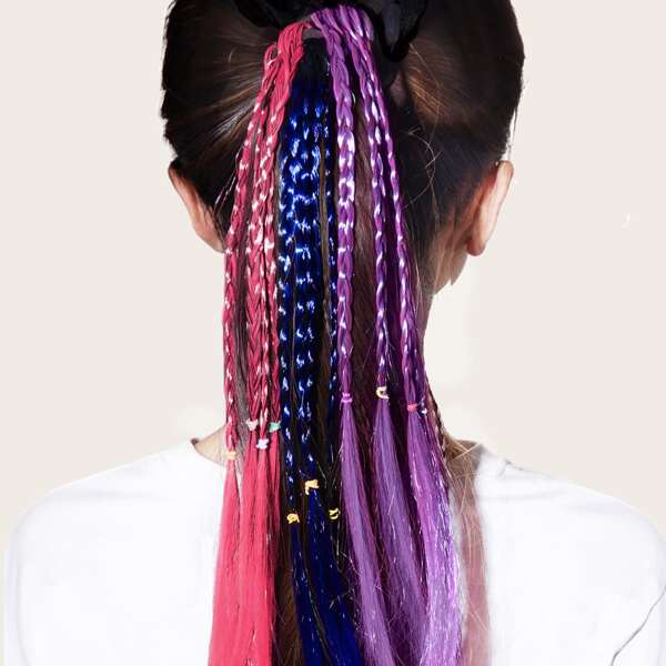 

3pcs Braided Design Hair Tie, Multicolor