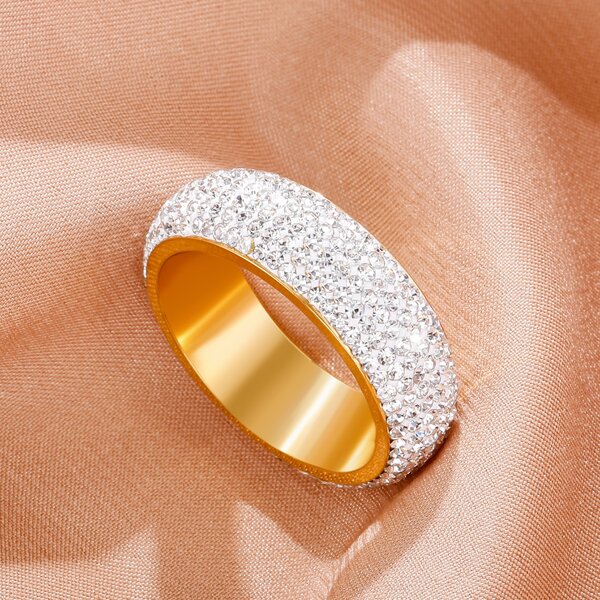 

Rhinestone Decor Ring, Gold