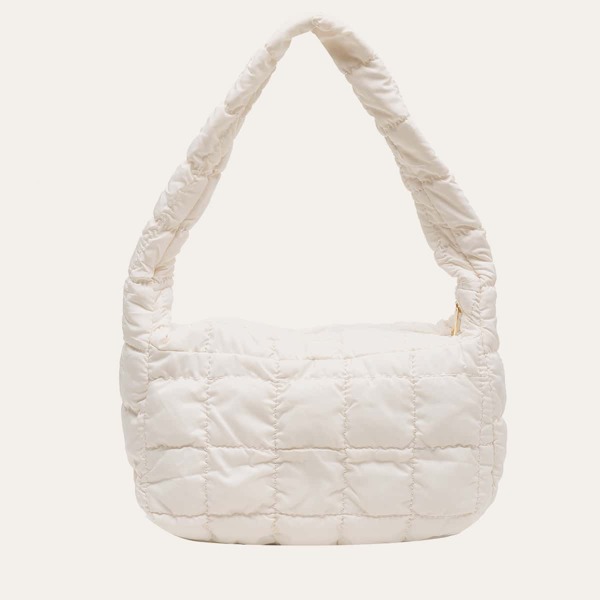 

Quilted Shoulder Bag, White