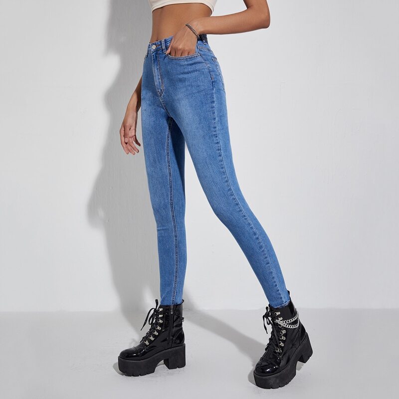 

High Waist Skinny Jeans, Medium wash