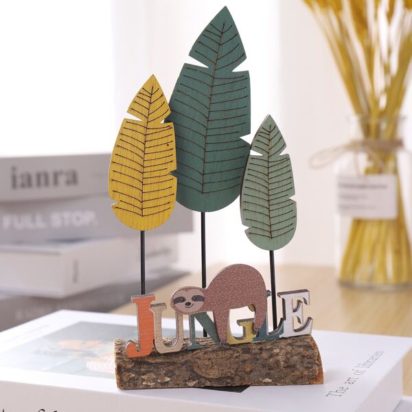 

1pc Wooden Tropical Art Decoration, Multicolor