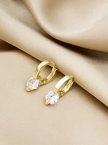 方晶鋯石裝飾耳環