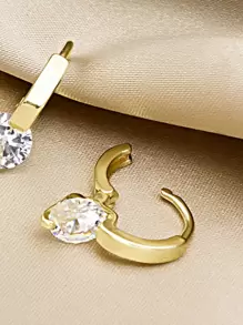 方晶鋯石裝飾耳環