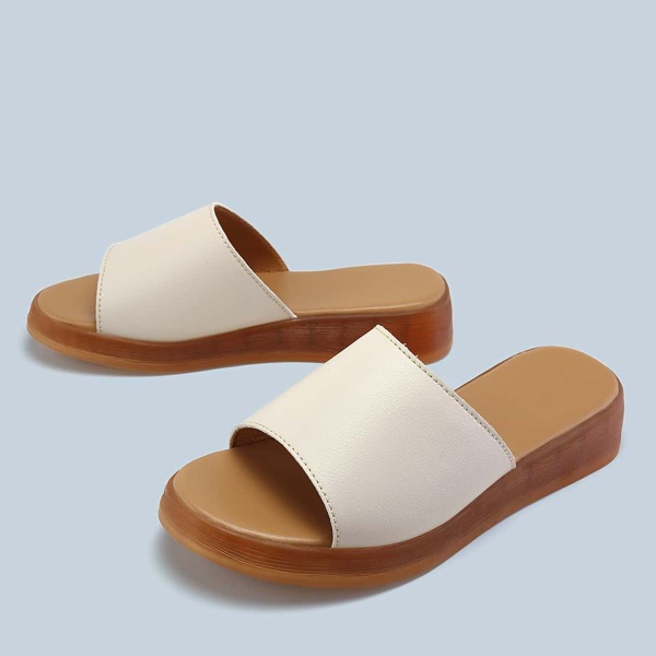 

Minimalist Slide Sandals, Beige
