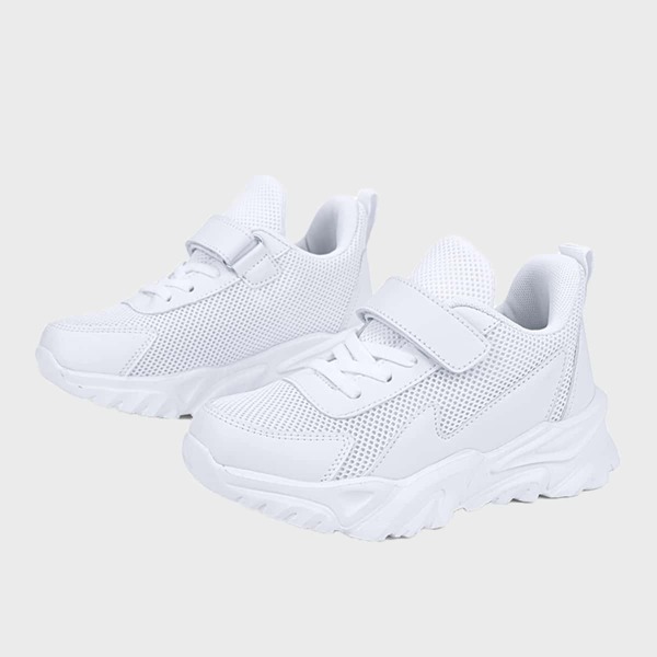 

Girls Minimalist Mesh Velcro Strap Sneakers, White