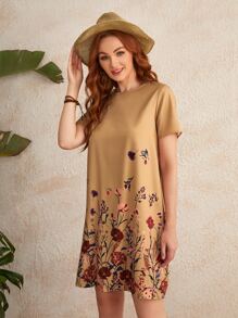 EMERY ROSE Vestido Túnica Con Estampado Floral