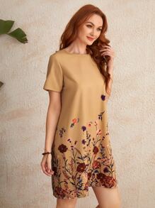 EMERY ROSE Vestido Túnica Con Estampado Floral
