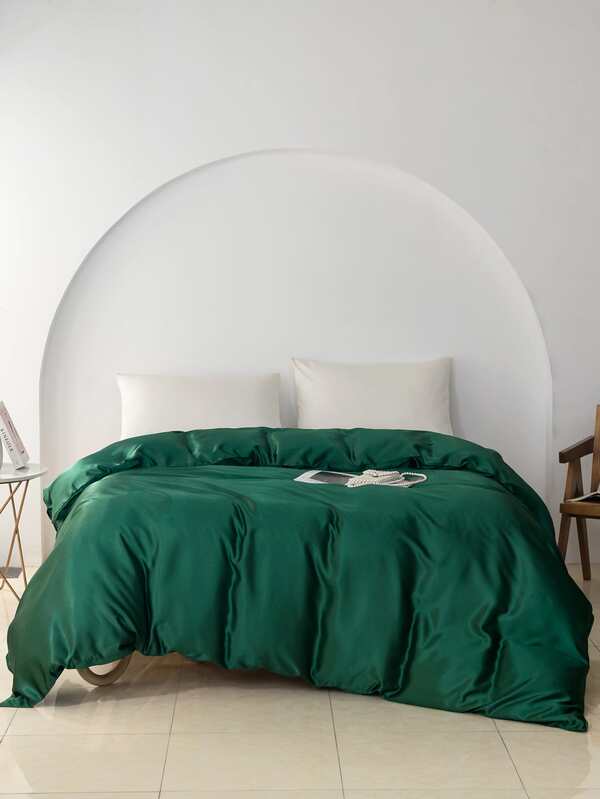 Solid Color Silky Duvet Cover Without Filler SHEIN USA