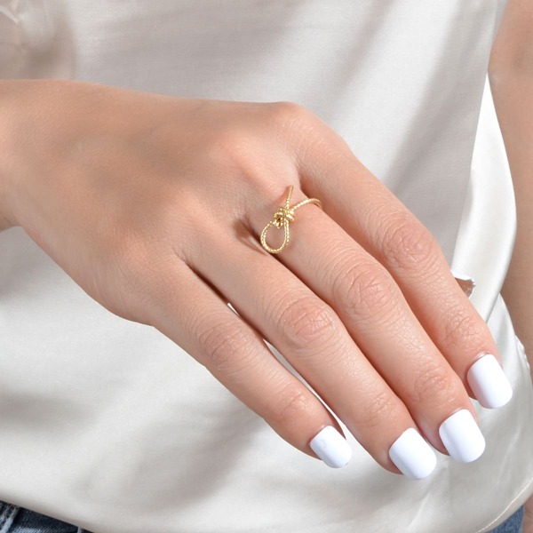 

Knot Decor Cuff Ring, Gold