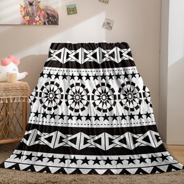 

Одеяло с геометрическим узором плюшевый, Многоцветный