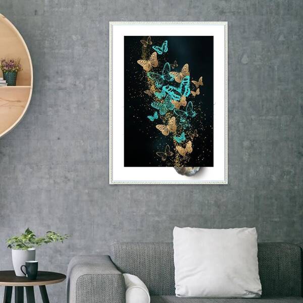 

Butterfly Print DIY Diamond Unframed Painting, Multicolor