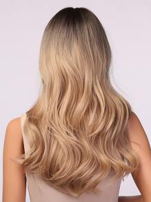 Nature Long Curly Wig With Bangs - Gold - View 2