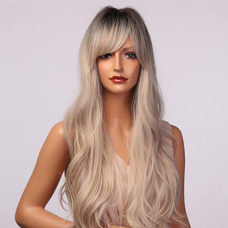 

Nature Long Curly Wig With Bangs, Multicolor