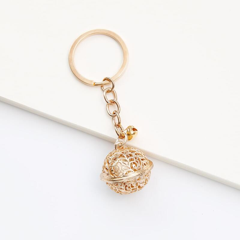 Hollow Out Bell Keychain, Gold