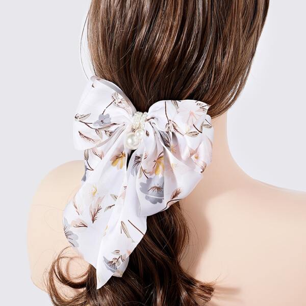 

Flower Print Hair Clip, Multicolor