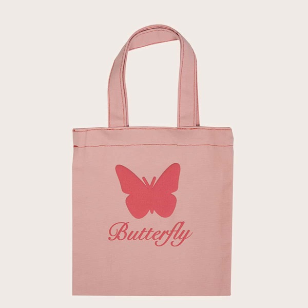 

Butterfly Graphic Shopper Bag, Pink