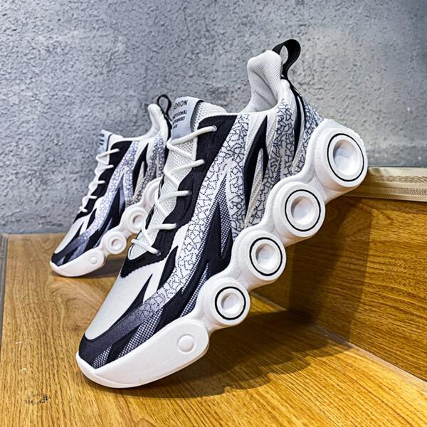 

Men Colorblock Lace-up Front Chunky Sneakers, Grey
