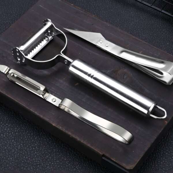 

3pcs Stainless Steel Peeler Set, Silver
