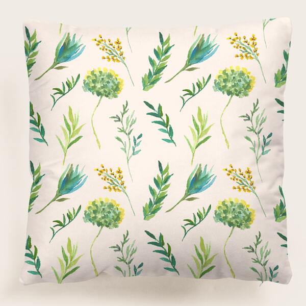 

Plant Print Cushion Cover Without Filler, Multicolor