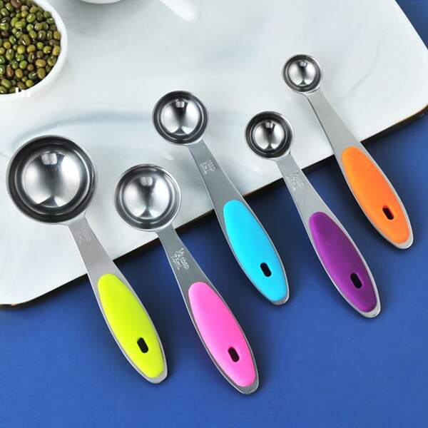 

5pcs Stainless Steel Measuring Spoon, Multicolor