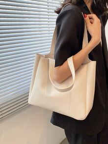 Túi xách tối giản - Màu be - Xem 3