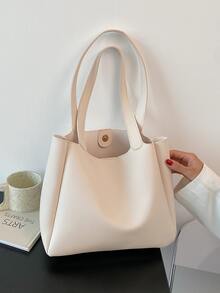 Túi xách tối giản - Màu be - Xem 5