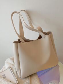Túi xách tối giản - Màu be - Xem 6