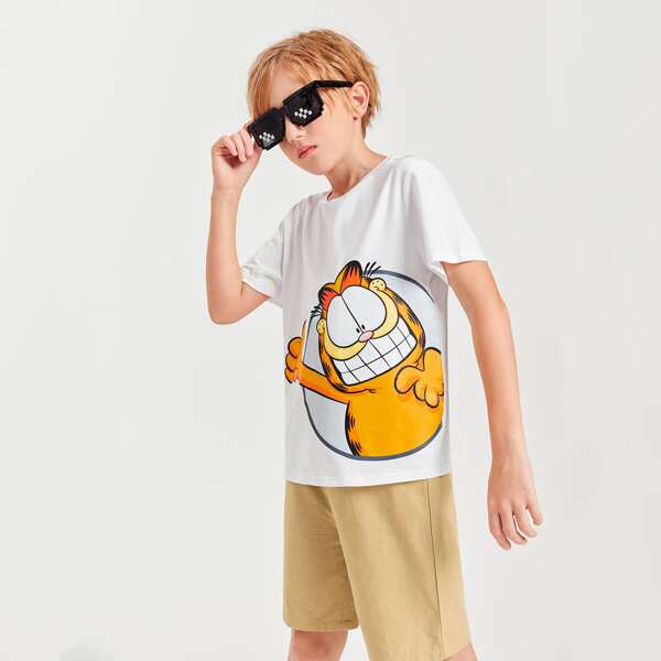 

Boys Cartoon Graphic Top & Shorts Set, Multicolor
