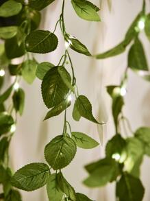 1pc 20 Lights 2M Cherry Blossom/Bicolor Rose Leaf/Green Boxwood Garland String Lights, Indoor Decor For Room, Girl's Heart, Spring Atmosphere, Holiday Floral Vine Decor, Colorful Lights For Wedding Proposal Party - Yellow - View 4