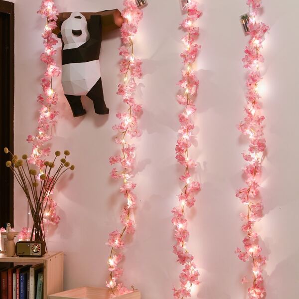 

1pc Artificial Flower Vine String Light With 20pcs Bulb, Yellow