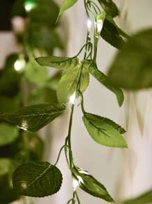 1pc 20 Lights 2M Cherry Blossom/Bicolor Rose Leaf/Green Boxwood Garland String Lights, Indoor Decor For Room, Girl's Heart, Spring Atmosphere, Holiday Floral Vine Decor, Colorful Lights For Wedding Proposal Party - Yellow - View 7