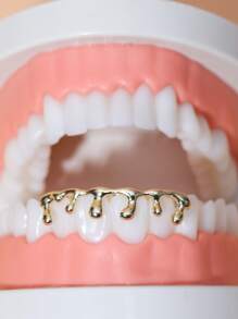 Metal Dental Brace Jewelry - Yellow Gold - View 1
