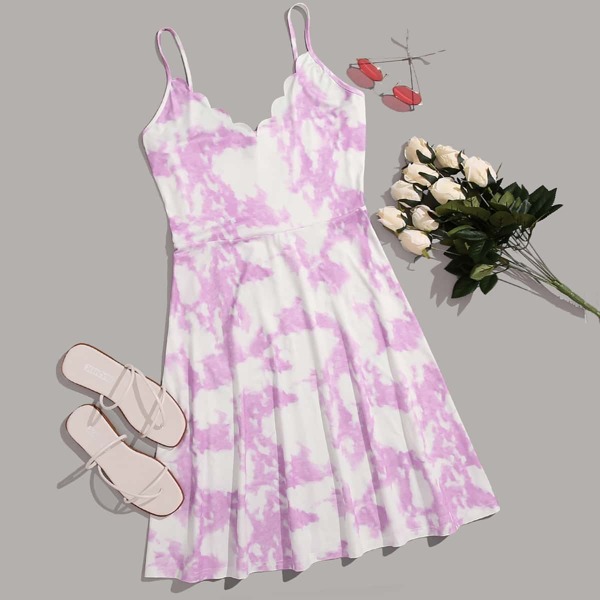 

Plus Tie Dye Cami Dress, Purple