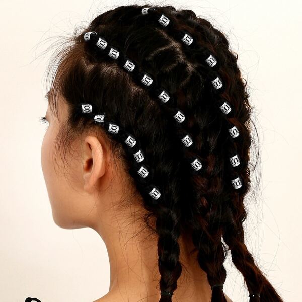 

40pcs Hollow Out Hair Accessory, Silver