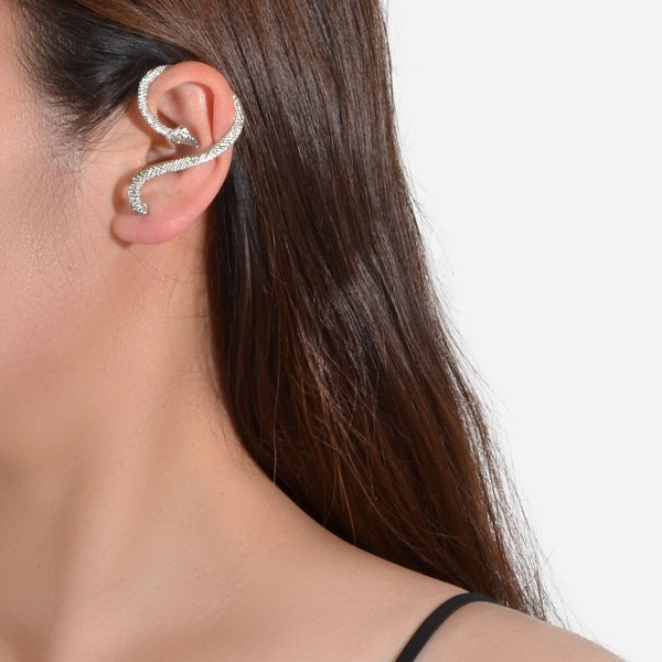 

1pc Serpentine Ear Climber, Silver