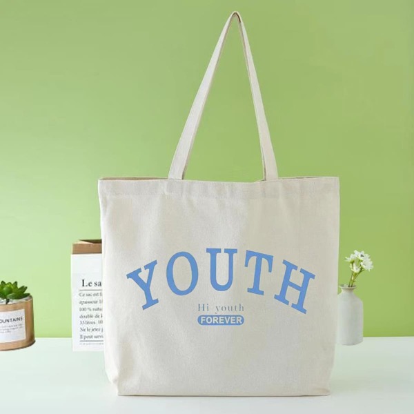 

Letter Graphic Shopper Bag, Beige