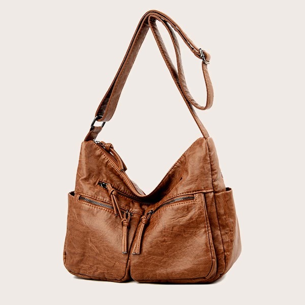 

Knot Decor Vintage Design Crossbody Bag, Brown
