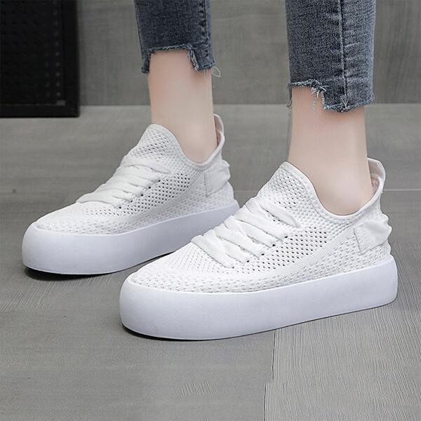 

Lace-up Decor Sneakers, White