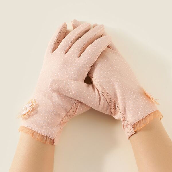 

Faux Pearl Decor Gloves, Pink
