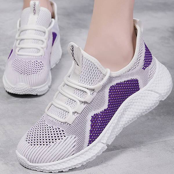 

Lace-up Decor Breathable Sneakers, Grey