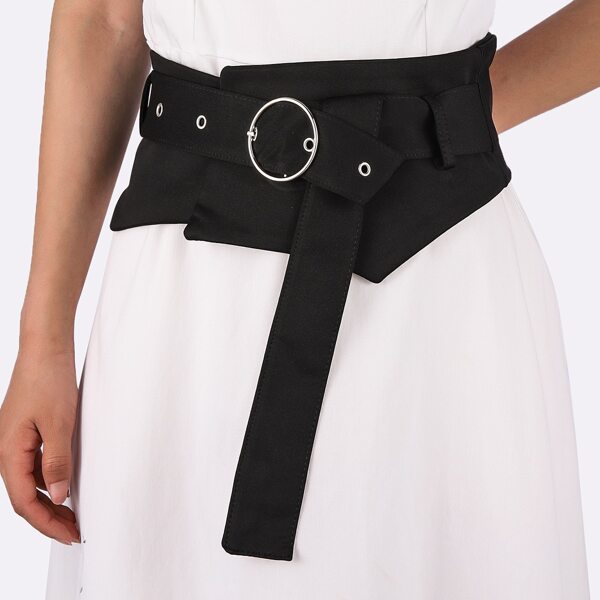 

Buckle Decor Corset Belt, Black