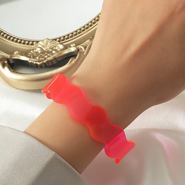 

Acrylic Cuff Bracelet, Pink