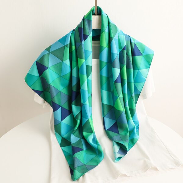 

Geometric Print Scarf, Green