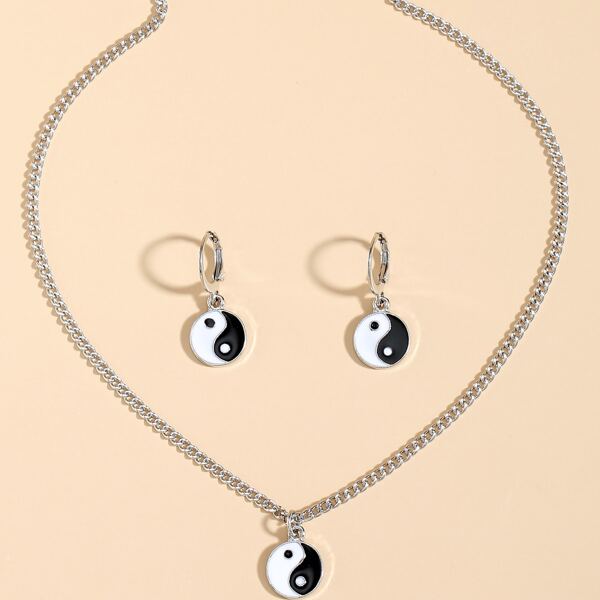 

3pcs Yin & Yang Decor Jewelry Set, Multicolor