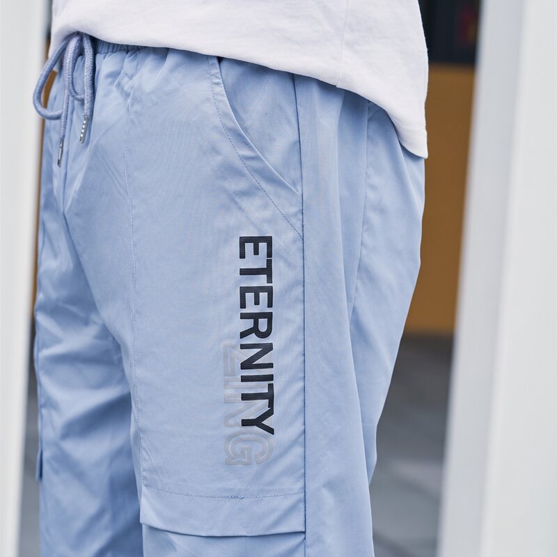 

Guys Letter Graphic Cargo Pants, Blue