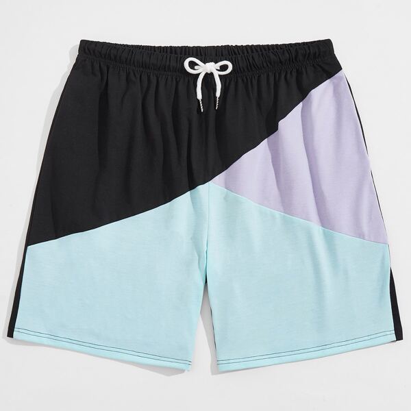 

Men Cut And Sew Drawstring Shorts, Multicolor